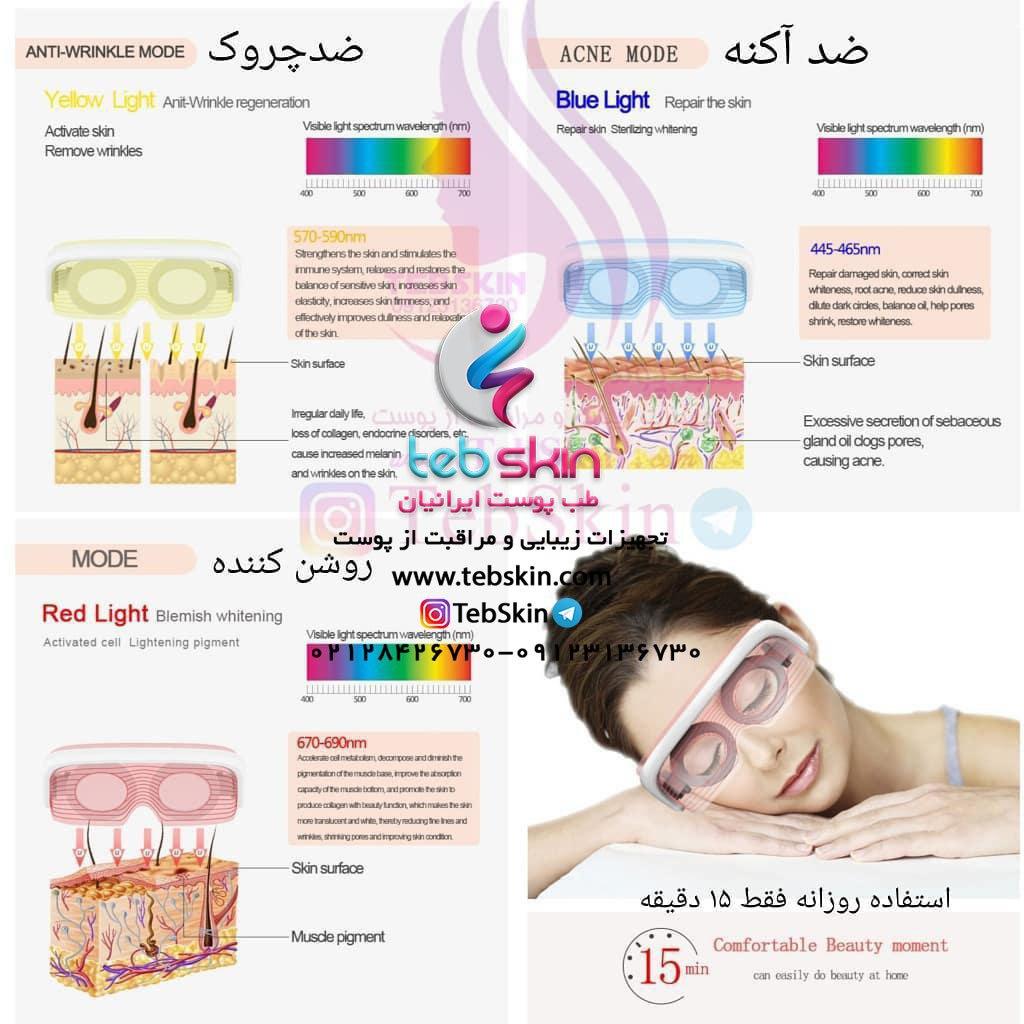 عینک ماساژور ال ای دی رفع چین و چروک - تصویر 6