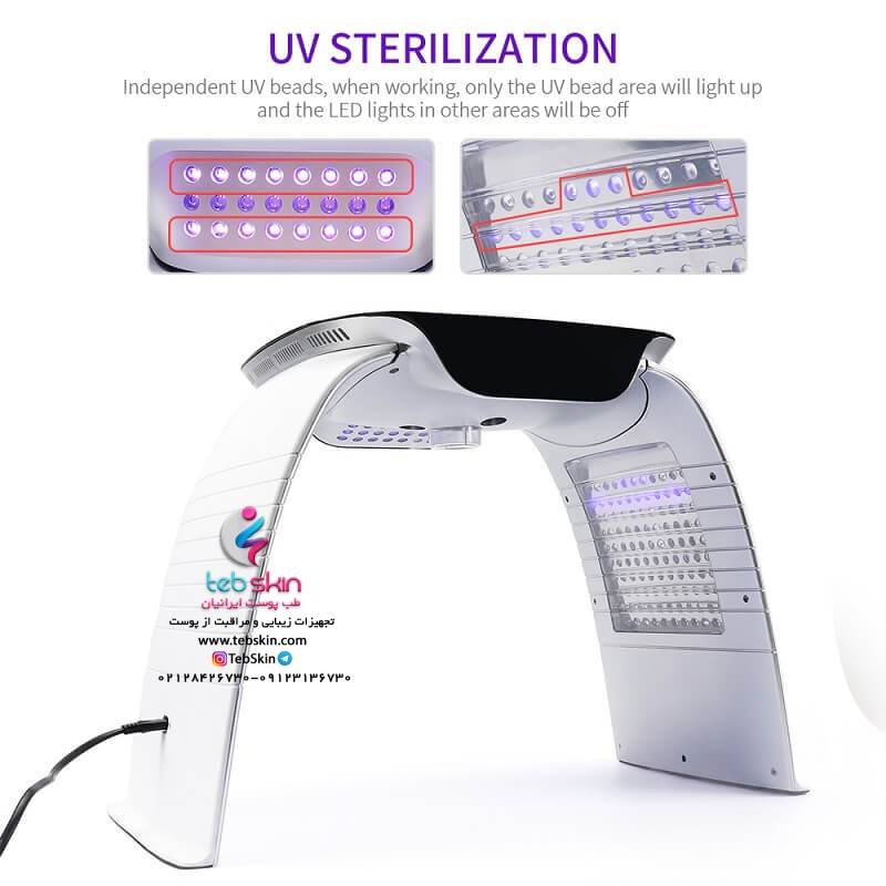 تونل نوردرمانی 7 رنگ UV بدون بخار - تصویر 2